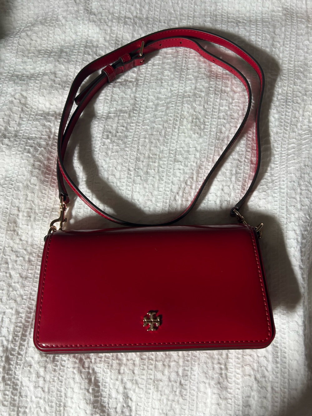 Tory Burch Red Leather Convertible Crossbody